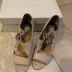 Chloe open toe heel sandals (light purple/pink)